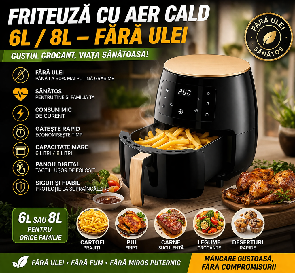 Friteuza AirFryer Pro 3 + 100 Hartii de Copt Cadou Airfrier