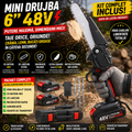 Drujba Electrica 6 inch(15cm) + 2 x Baterii 48V + Lama + 2 x Lant + Incarcator+ Geanta de transport