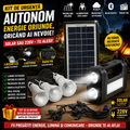 KIT Urgenta  Panou Solar Cu 3 Becuri, Incarcator USB Si Lanterna