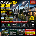 SET 2x Camere Duble 8MP - cu Slot SIM 4G si Panou Solar, Viziune Nocturna, IP66 + 2x Card 32GB