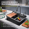Chiuvetă de bucatarie multifunctionala otel inoxidabil LED 70x45x25