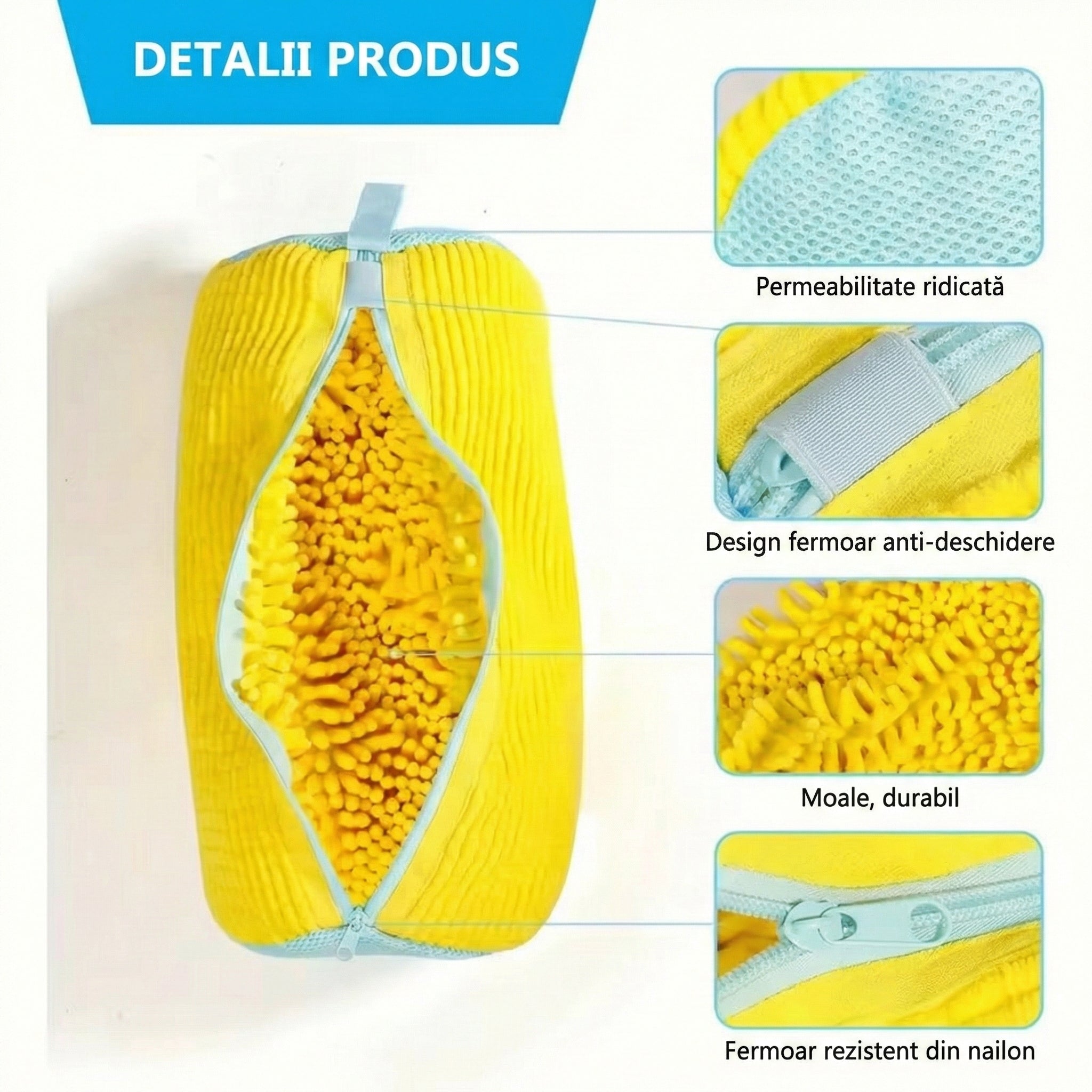 Sac de Protecție pentru Spălat Încălțăminte la Mașină, 39x19 cm, Material Rezistent, Cârlig pentru Uscare