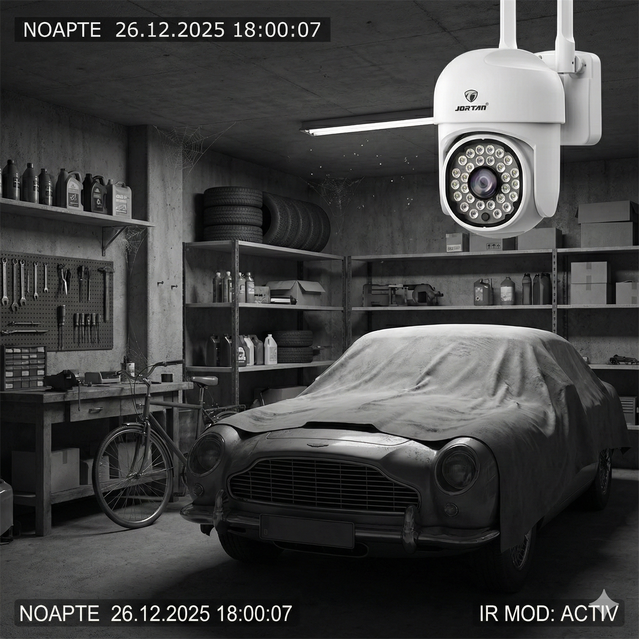 Set 8 Camere Wifi Jortan 8161QJ, 2 Megapixeli, 28 PIR LED, Night Vision, Smart Tracking