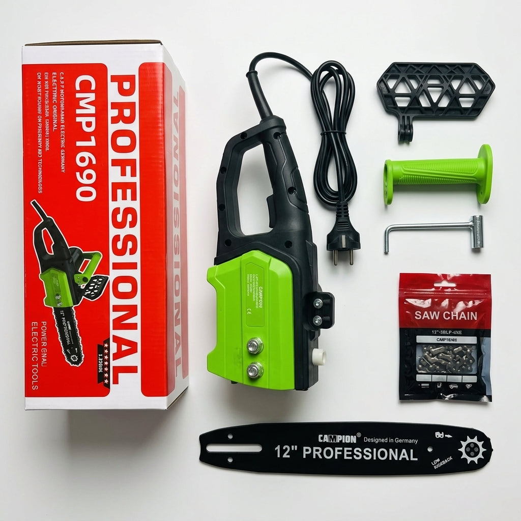 Drujbă Electrică CAMPION Professional, 3000W, Lamă 30 cm, Viteză 15 m/s, Ungere Automată