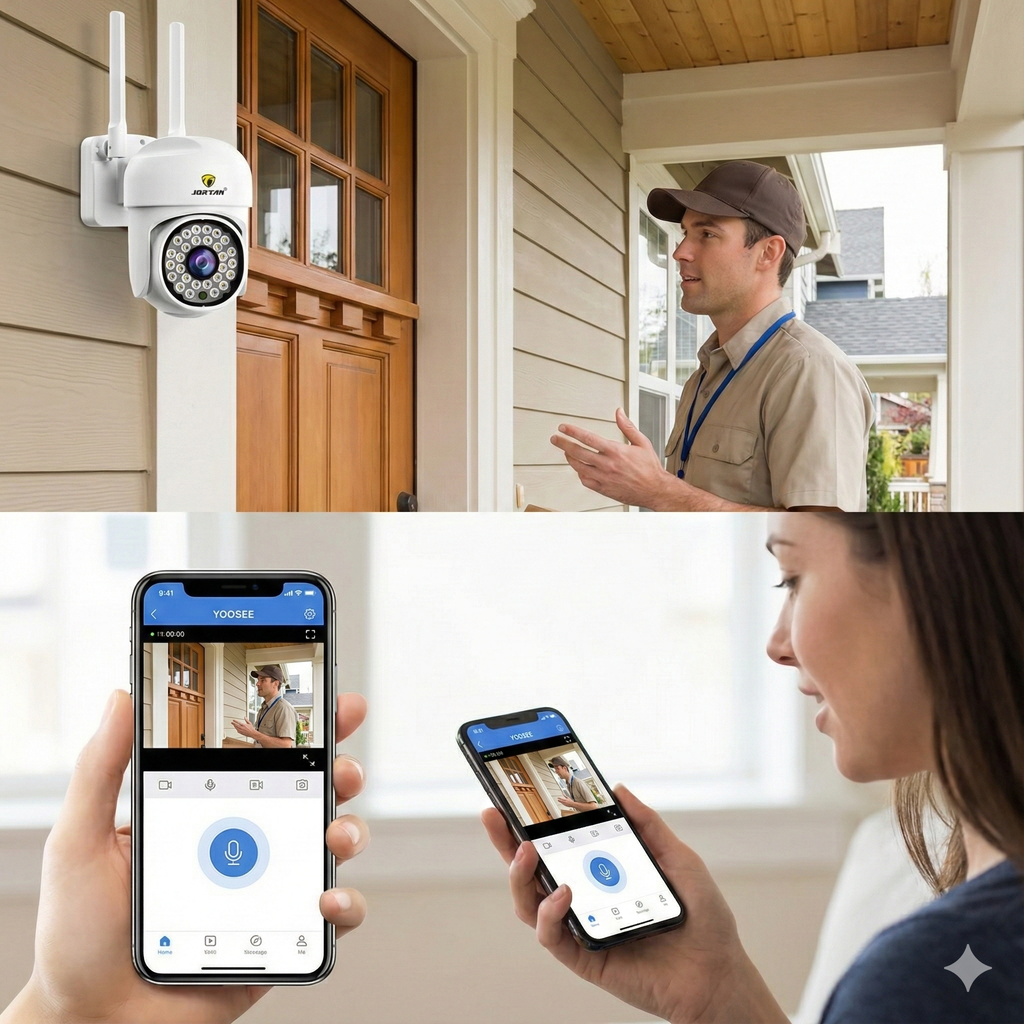 Set 8 Camere Wifi Jortan 8161QJ, 2 Megapixeli, 28 PIR LED, Night Vision, Smart Tracking