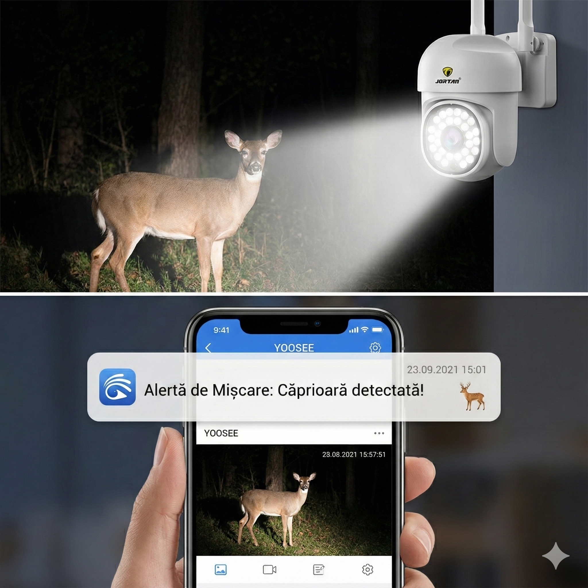 Set 8 Camere Wifi Jortan 8161QJ, 2 Megapixeli, 28 PIR LED, Night Vision, Smart Tracking