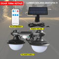 Lampa Solara Cu Panou Separat, Cu Senzor de Miscare si Telecomanda, Rezistenta La Intemperii