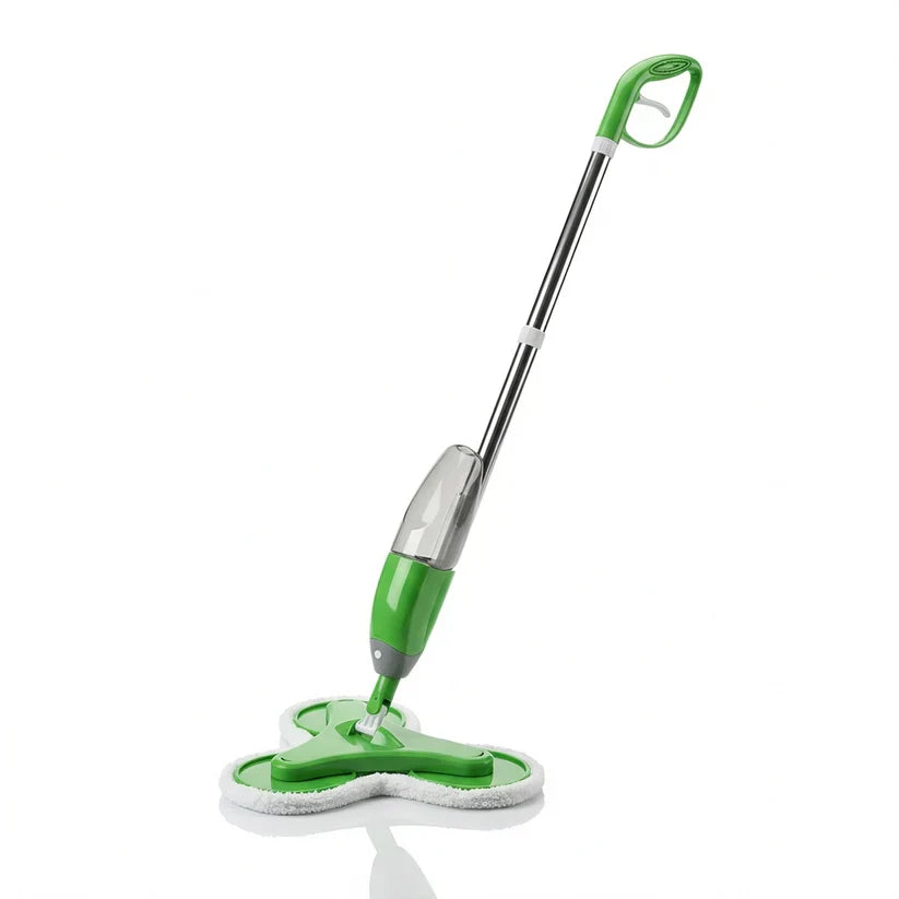 Mop Triplu cu Pulverizator și 3 Capete Rotative, Rezervor 600ml, 3 Lavete Microfibră Incluse