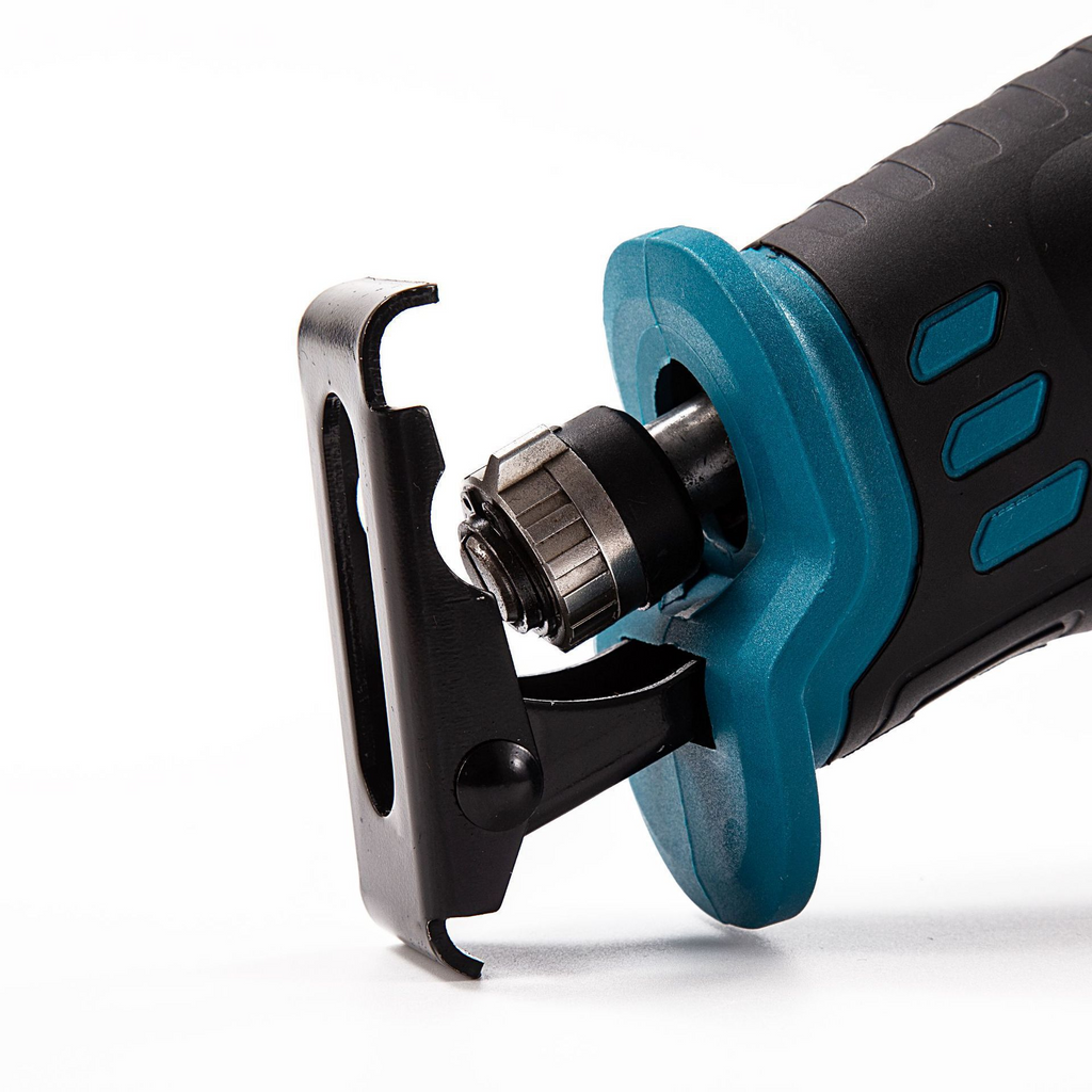 Fierastrau tip sabie, cu 2 acumulatori, 8Ah, 48V, 4 panze, albastru