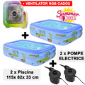 Pachet Promotional : 2x Piscina Copii + 2x Pompa Electrica  + Ventilator Colorat Cadou