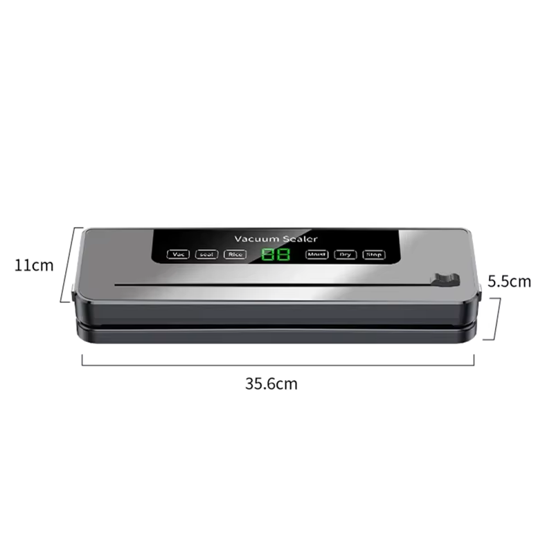 Aparat de Vidat și Sigilat Alimente Profesional, 120W, Sterilizare UV, Cutter Integrat, 6 Moduri de Operare, Include 10 Pungi, Gri Metalic