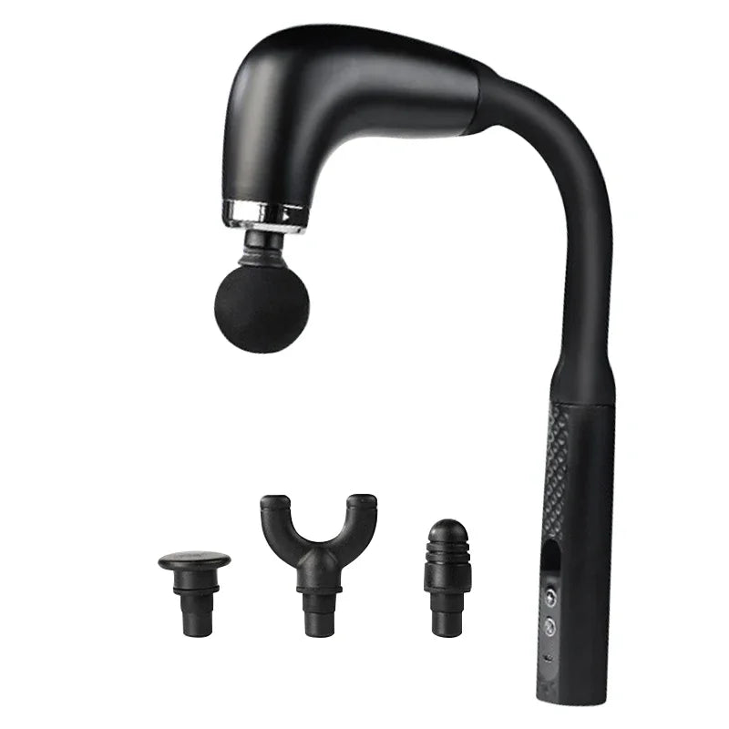 Aparat de Auto-Masaj Profesional Tip Cârlig, 9 Trepte, Spate și Umeri, Acumulator 1200mAh, USB, Negru