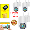 Set 3 Camere De Supraveghere Jortan JT8161QJ, Cu Senzor de Miscare, Conexiune Wifi, Vizualizare Live Pe Telefon + 3 Carduri 64 GB CADOU