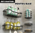 Set 5 Rafturi Adezive pentru Baie & Bucătărie – Organizare Fără Efort!