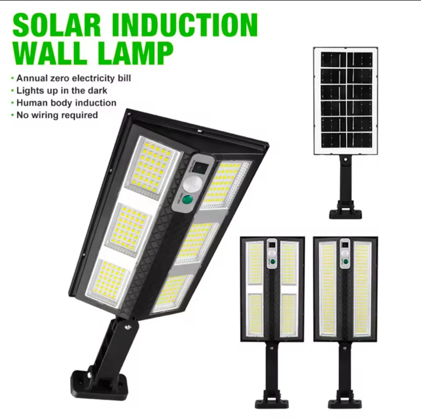 Set 2+1 GRATIS! Lampa Stradală Solară LED JORTAN cu Senzor de Mișcare, pentru Grădină, Rezistentă la Apă IP65