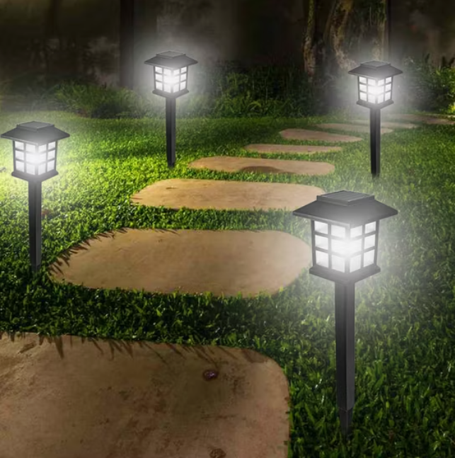 Set 4x Lămpi Solare LED Tip Japonez – Eleganță și Lumină Caldă pentru Grădina Ta