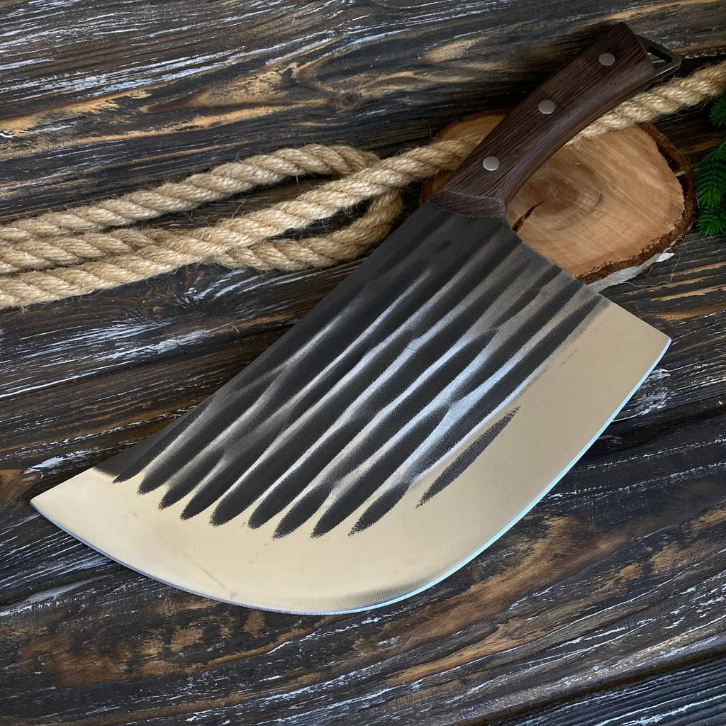 Satâr Bucătărie pentru Carne și Oase, 34 cm, Construcție FullTang, Dragon, Grosime 4mm