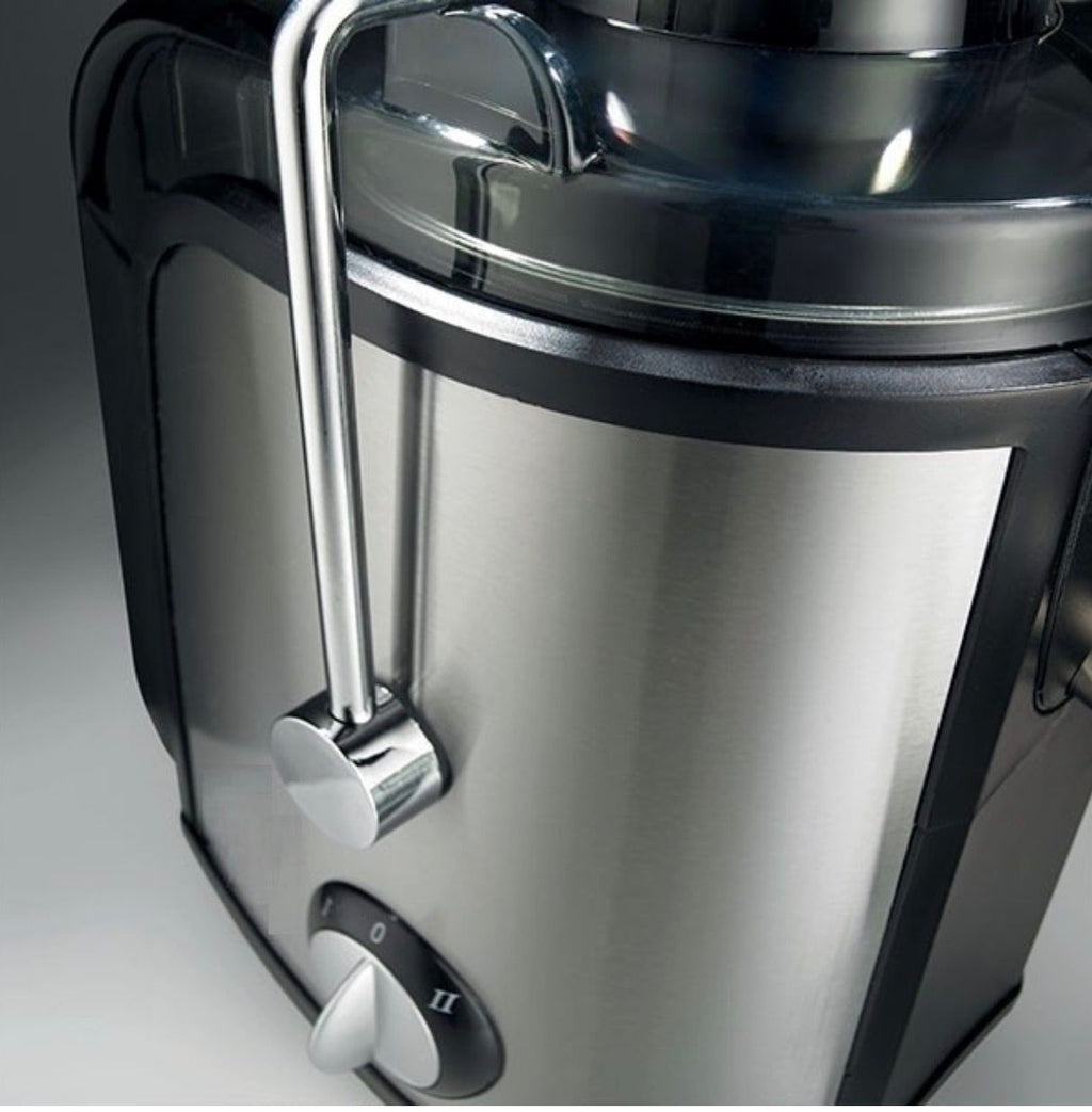 Storcator Electric 1400W, JUICY PRO 5 ,Recipient Pulpa 600 ml, 2 Trepte de Viteza, Lama si Sita din Inox, Tub Alimentare Generos, Rapid si Eficient pentru Fructe si Legume