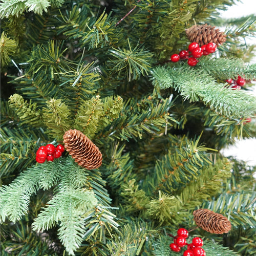 Brad Artificial bogat de Craciun Premium, 2.10 m inaltime, suport metalic inclus, Verde, Decorat, Interior/ Exterior