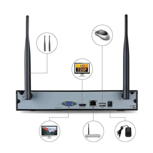 Sistem Supraveghere 4 Camere, Senzor Miscare, 4K Ultra HD, Conexiune PC/Telefon, Interior/Exterior + Hard Disk 500 GB CADOU