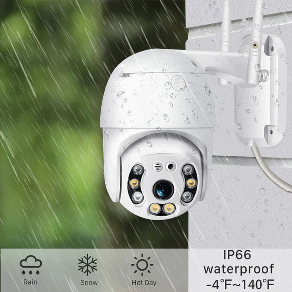 Set Promo: 4 Camere De Supraveghere Wifi Smart, Full HD, Senzor de Miscare, IP66, Aplicatie Telefon + 4 Carduri 64 GB