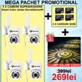 SET 4 X Camera Smart Color Jortan Surveillance4® Wifi, IP Vizualizare Live Prin Aplicatie, Senzor de Miscare + 4 CARDURI CADOU+ 2 x Lampi Solare CADOU CW4.4