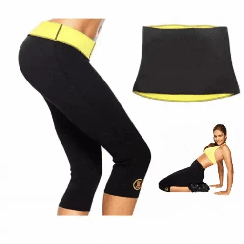 Set Fitness Din Pantaloni Si Centura Pentru Slabit , Marime S-XXL + 10 Plasturi CADOU