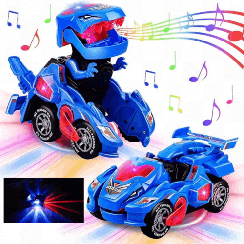 Dinozaur Transformer, Cu Muzica si Lumini, Interactiv, Rosu