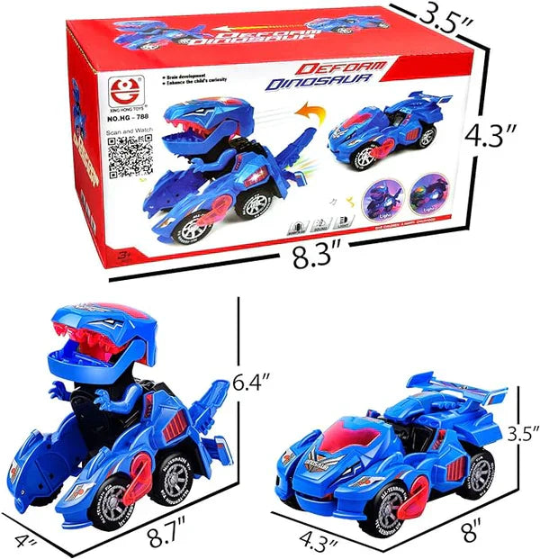 Dinozaur Transformer, Cu Muzica si Lumini, Interactiv, Rosu
