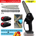 Pachet PROMO: Mini Fierastrau Electric Cu Acumulatori 24V, 2x Baterie + 2x Lant + 2x Lama, 4 Inch + CADOU Water Zoom