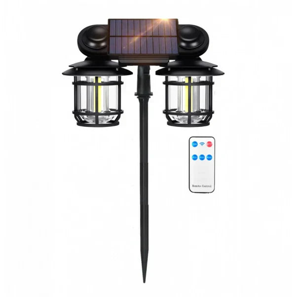 Felinar Dublu Cu Incarcare Solara, Super Luminos, 192 LED-uri COB, Cu Senzor de Miscare si Telecomanda, Impermeabil