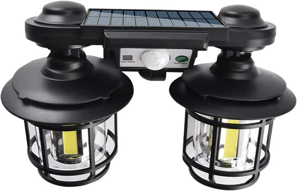 Felinar Dublu Cu Incarcare Solara, Super Luminos, 192 LED-uri COB, Cu Senzor de Miscare si Telecomanda, Impermeabil
