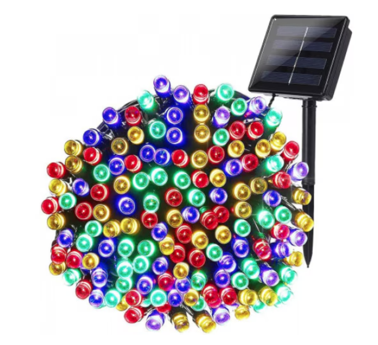 Instalatie solara decorativa cu 240 LED-uri multicolore, Exterior, Incarcare solara, 30M