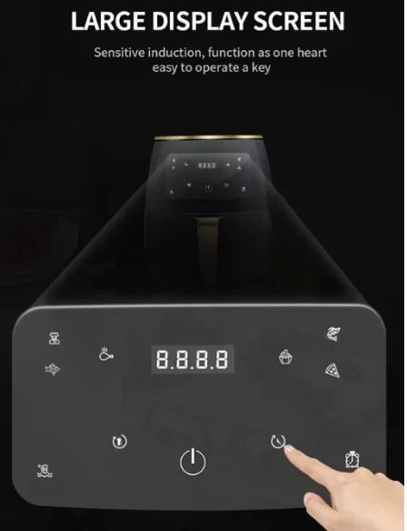 Friteuza Fara Ulei, Cu Aer Cald, Functie de Coacere, Putere 2400 W, Capacitate 6 litri  + 200 x Hartii Copt