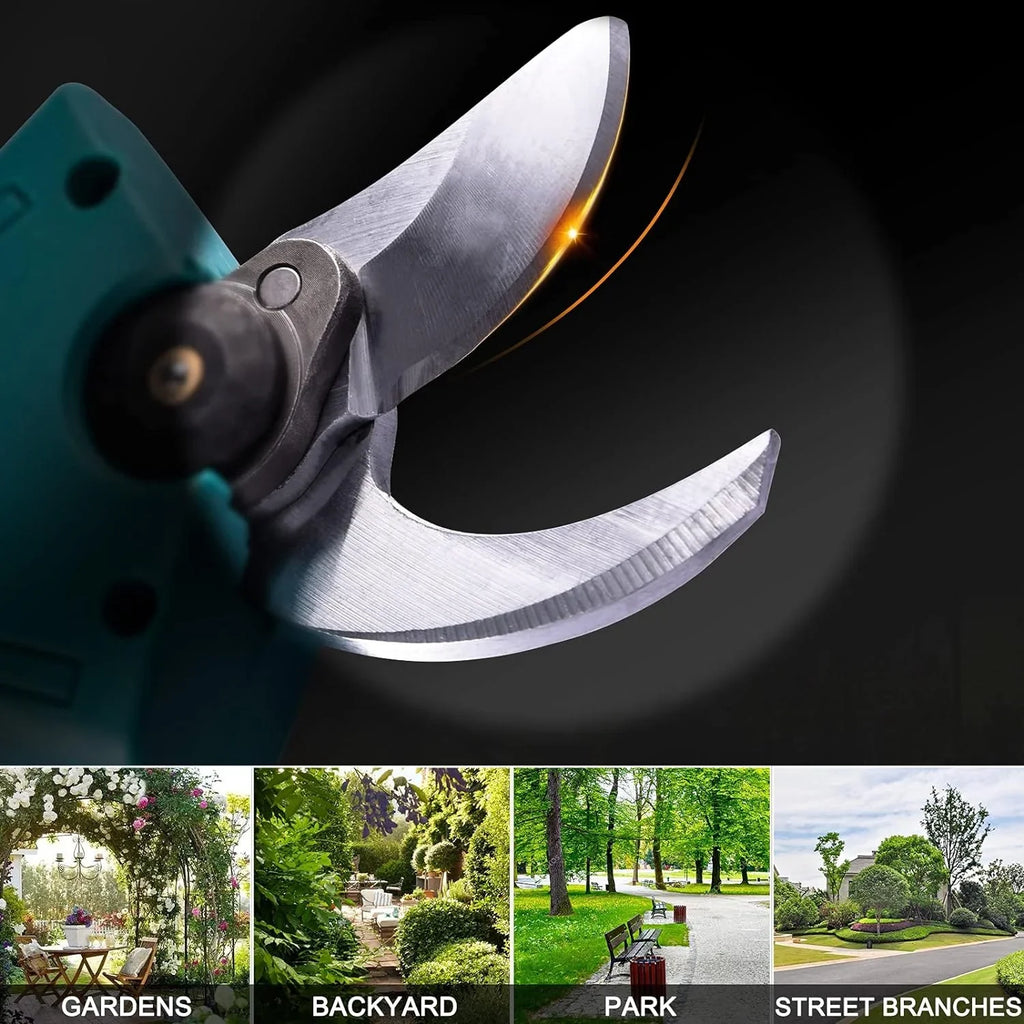 Foarfeca Electrica cu 1/2 Acumulatori 24V, 1.6M Tija Telescopica, pentru vie, pomi si crengi + CUTIE DEPOZITARE SI MANUSI GRADINARIT CADOU