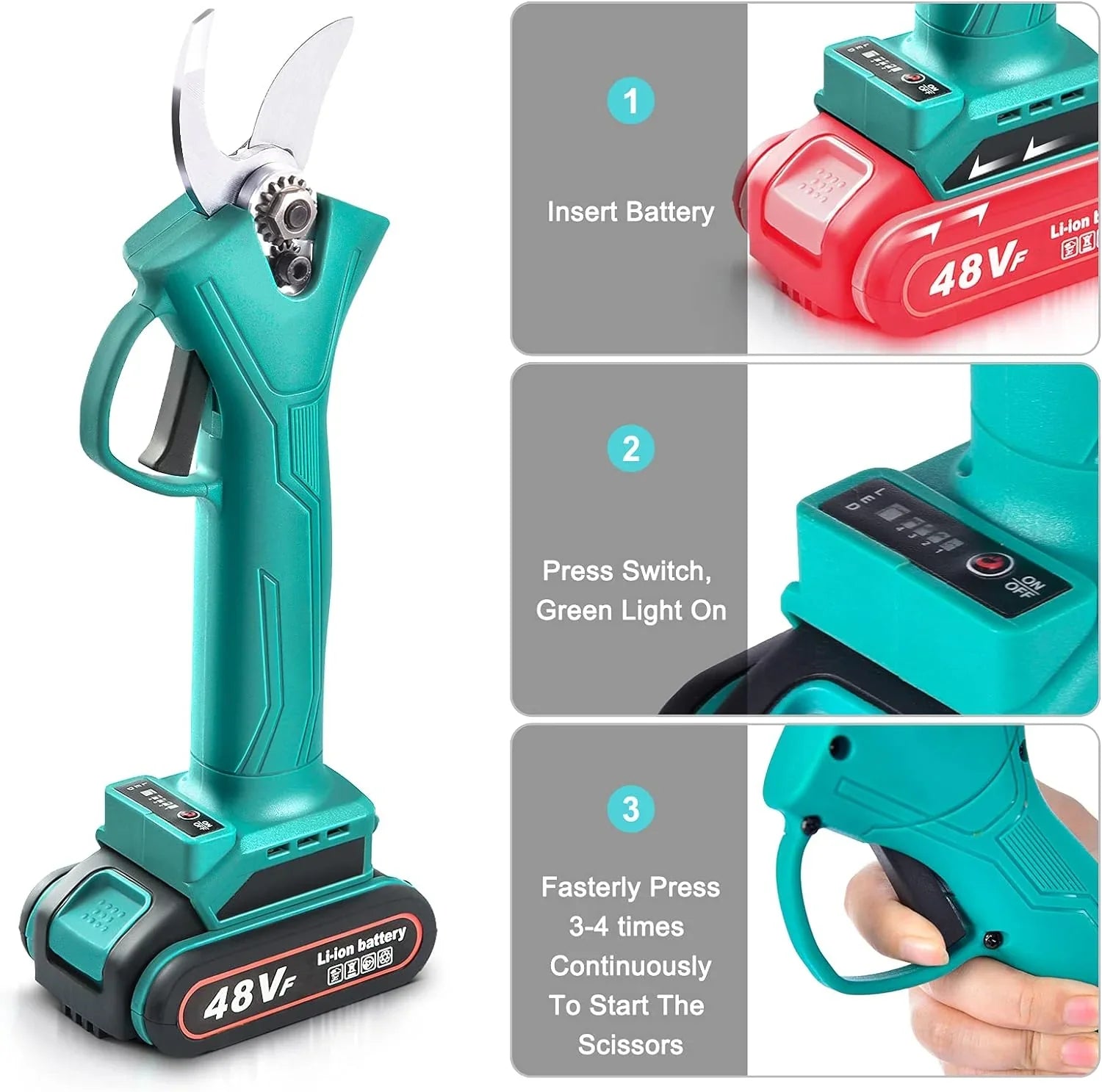 Foarfeca Electrica cu 1/2 Acumulatori 24V, 1.6M Tija Telescopica, pentru vie, pomi si crengi + CUTIE DEPOZITARE SI MANUSI GRADINARIT CADOU