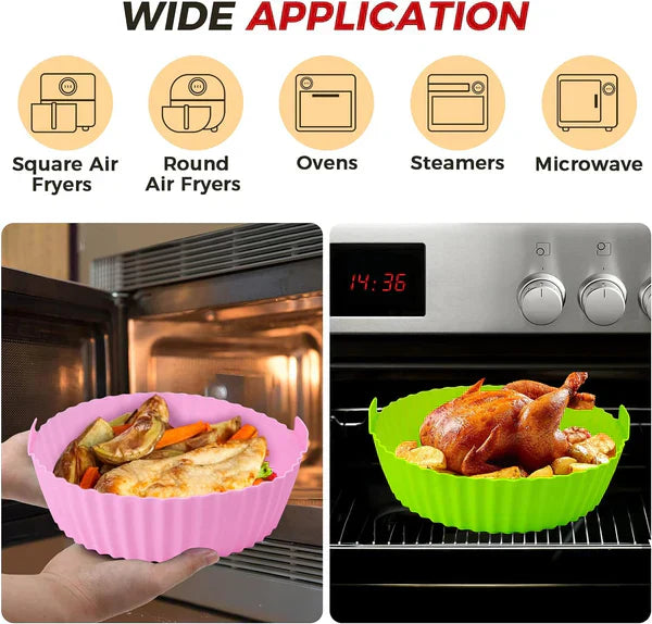 PACHET PROMO: Friteuza Profesionala Cu Aer Cald, Functie de Coacere, Putere 2400 W, Capacitate 6 litri, Afisaj LCD+ CADOU 2 Forme din Silicon Reutilizabile Pentru Friteuza