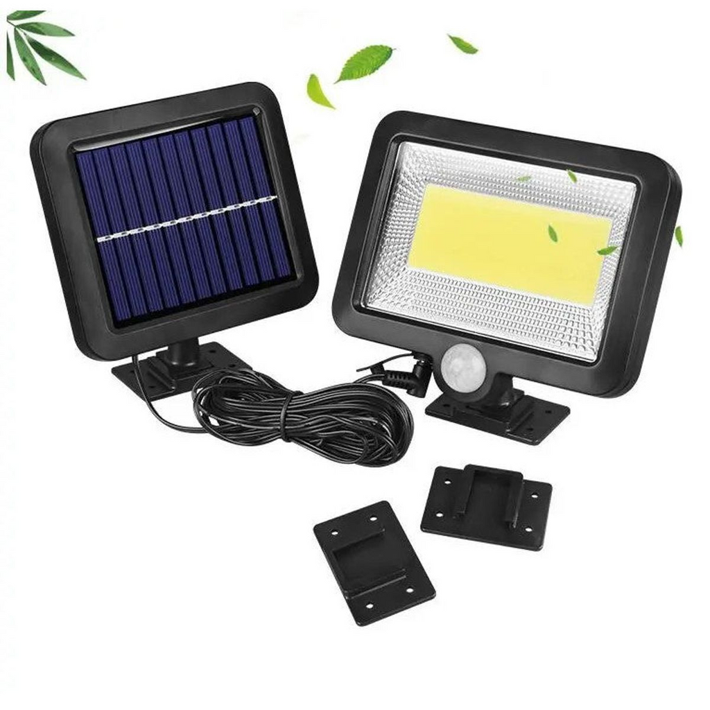 Set 2 x Lampă Solară 100 LED-uri COB – Putere 30W, Panou Detasabil, Dimensiuni 250 x 250 x 100 mm