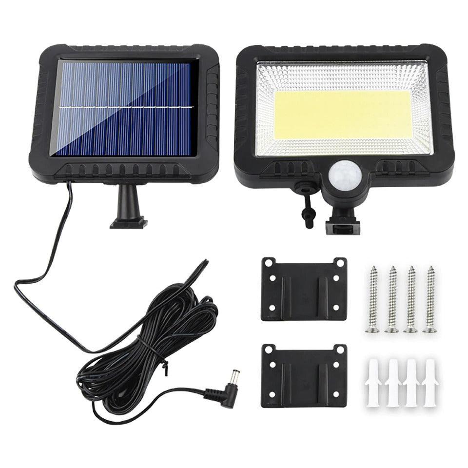 Set 4 Lămpi Solare 120W cu Senzor de Lumină și Mișcare Leduri COB + Telecomandă