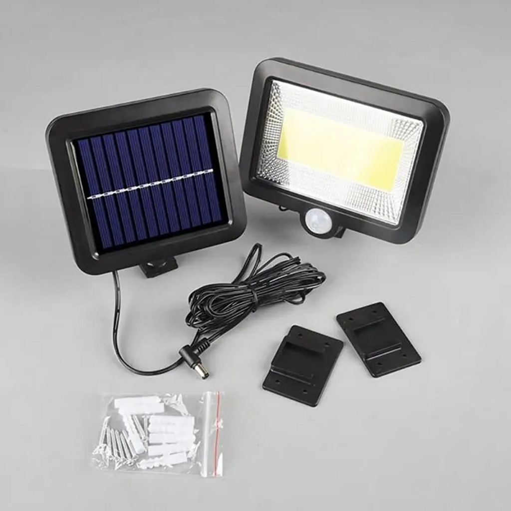 Set 2 x Lampă Solară 100 LED-uri COB – Putere 30W, Panou Detasabil, Dimensiuni 250 x 250 x 100 mm