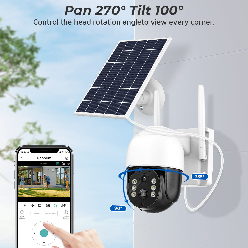 Cameră Solară Wifi și Suport SIM 4G + Card 32 GB, Vedere Nocturnă, Senzor de Mișcare