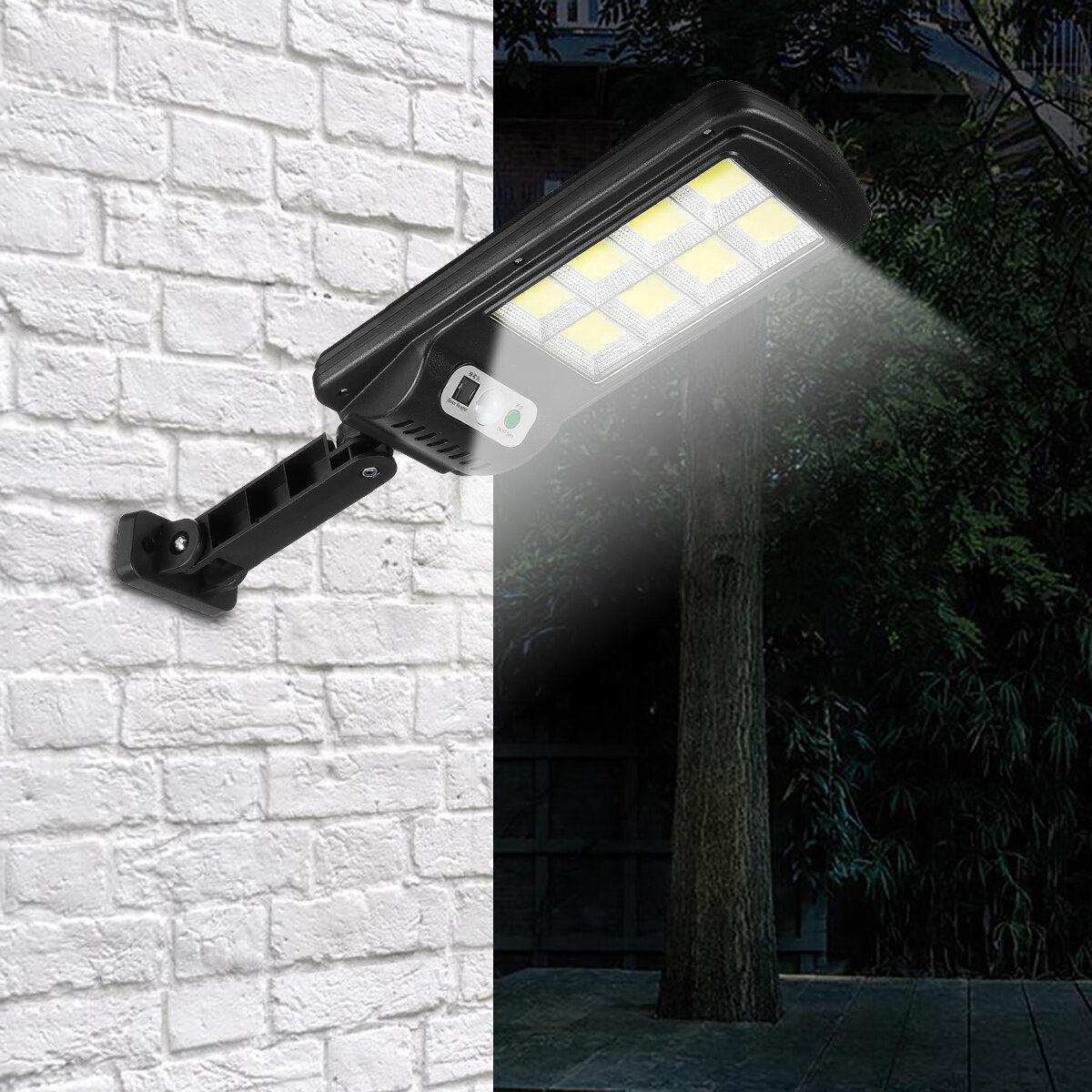 Set 4 Lampi LED Solare 150W COB 160 LED-uri cu Senzor de Mișcare, Autonomie 12-14 ore, IP65