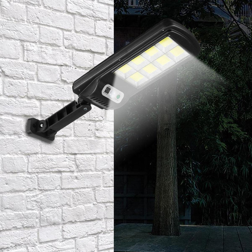 Set 5 Lampi LED Solare 150W COB 160 LED-uri cu Senzor de Mișcare, Autonomie 12-14 ore, IP65