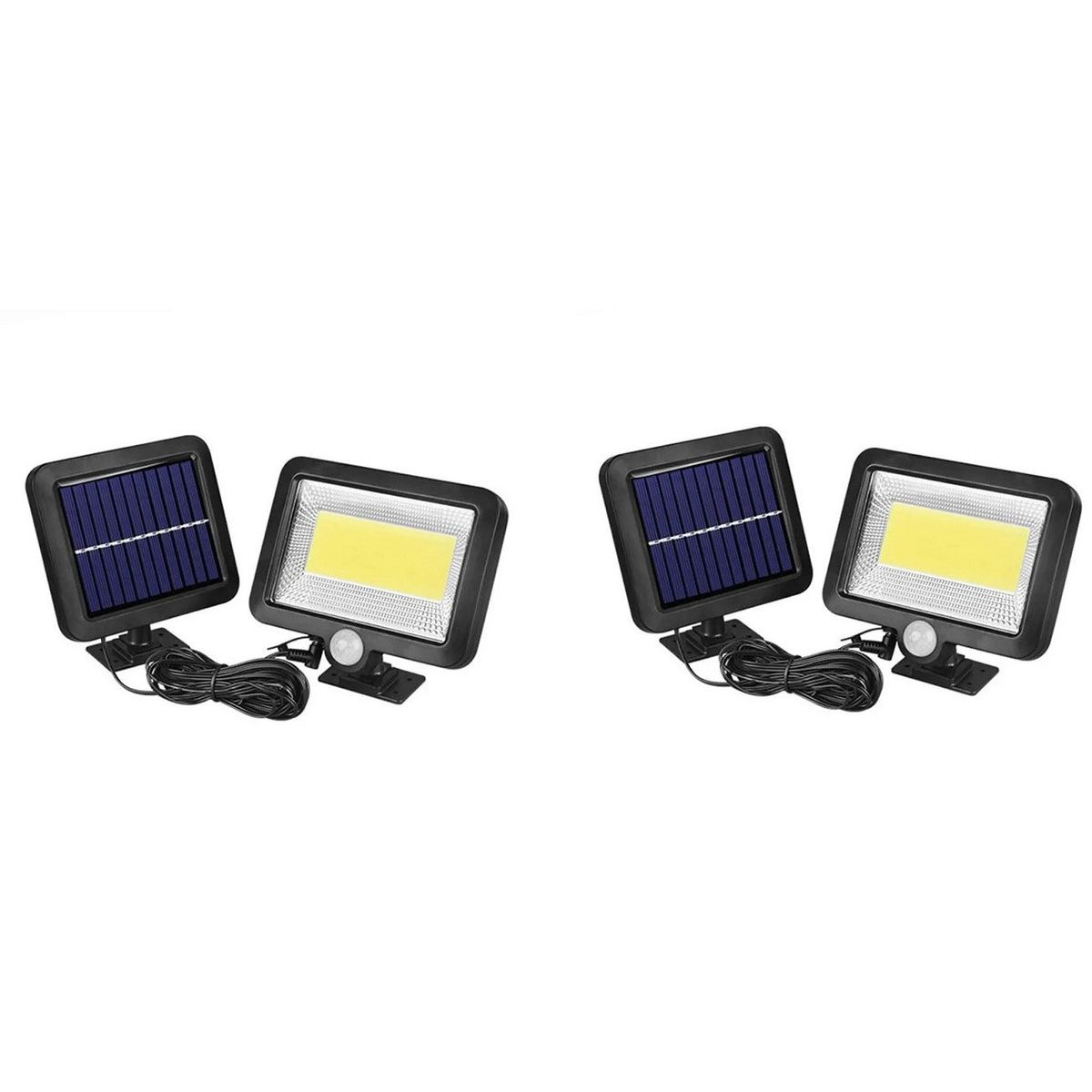 Set 4 x Lampă Solară 100 LED-uri COB – Putere 30W, Panou Detasabil, Dimensiuni 250 x 250 x 100 mm