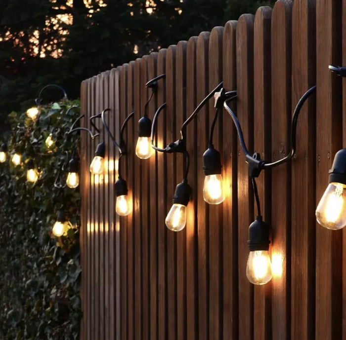 Ghirlandă Luminoasă Hibrid | Incărcare Solară + Priză | 10 Metrii și 10 Becuri 3W, E27