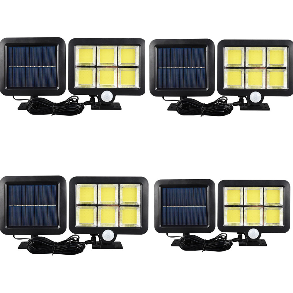 Set 4 Lămpi Solare 120W cu Senzor de Lumină și Mișcare Leduri COB + Telecomandă