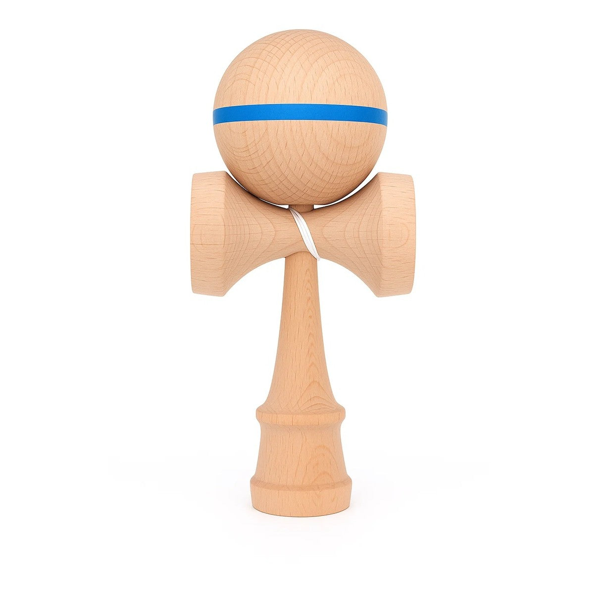 Jucarie Interactiva Kendama, din Lemn, 18 cm, Joc de Indemanare pentru Copii si Adulti, Model cu Dunga