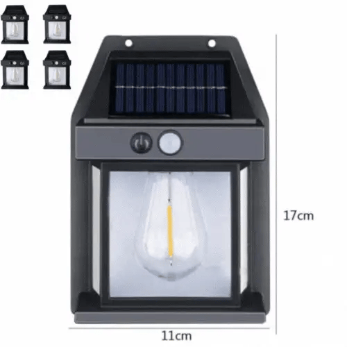 OFERTA 1 + 1 GRATIS: Lampa Solara Retro Cu Bec si 3 Moduri De Iluminare si Senzor De Miscare