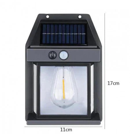 OFERTA 1 + 1 GRATIS: Lampa Solara Retro Cu Bec si 3 Moduri De Iluminare si Senzor De Miscare