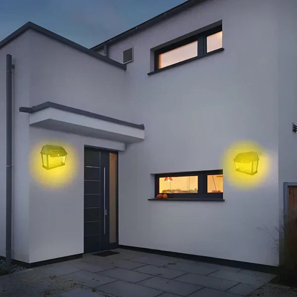 Lampa Solara De Perete Cu 3 Becuri LED, Cu Senzor de Miscare si Lumina, 3 Moduri de Iluminare, Rezistenta la Apa